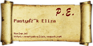 Pastyák Eliza névjegykártya